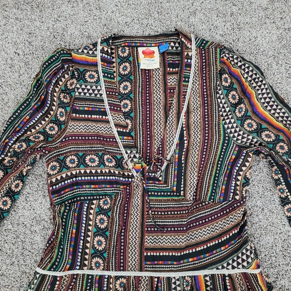 FARM Rio Sample Black Motif Tiered Maxi Dress - Picture 2 of 6